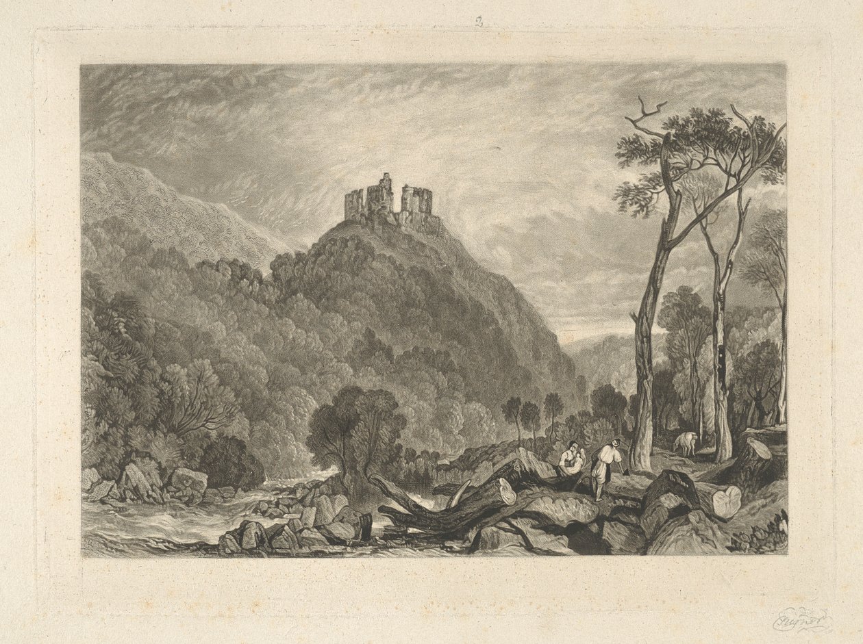 Okehampton Castle, na řece Okehampton od Charles Turner