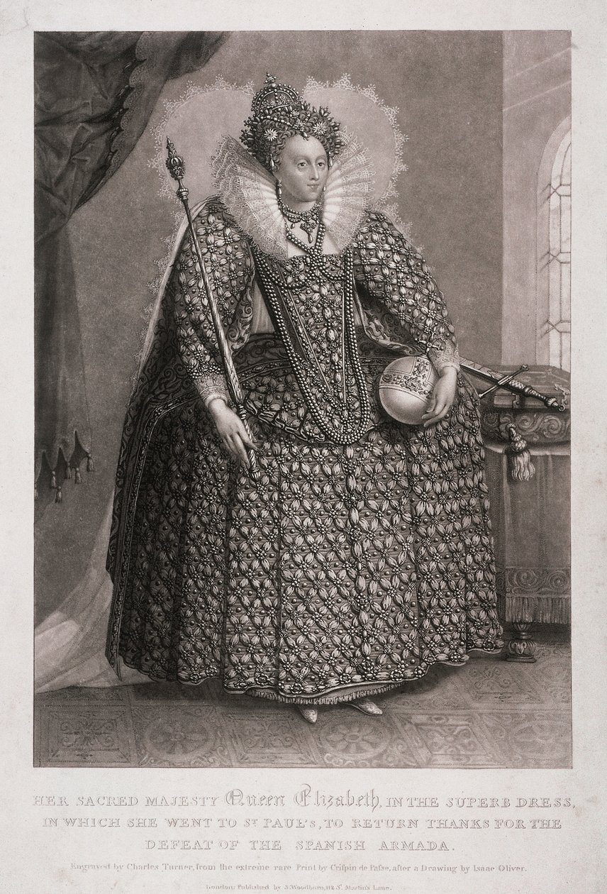 Královna Alžběta I. držící žezlo a kouli, 1868 od Charles Turner