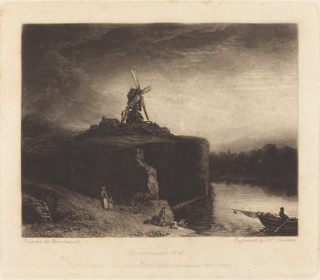 Mlýn od Charles Turner after Rembrandt van Rijn