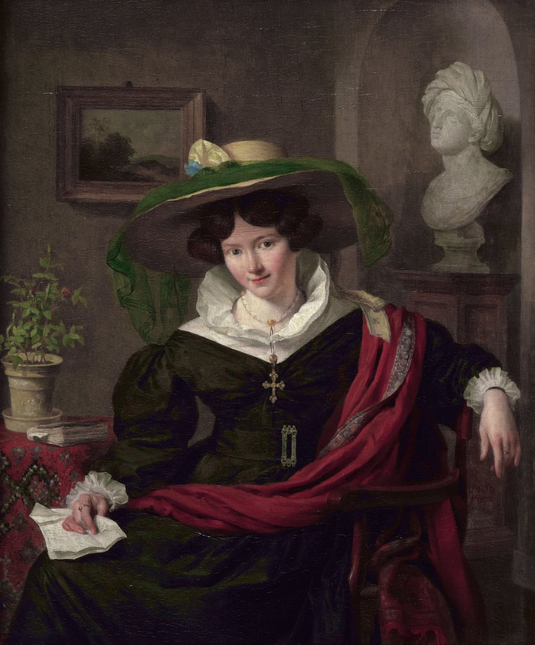 Portrét Karolíny Frederiky Kerstové, manželky Louise Royera od Charles van Beveren