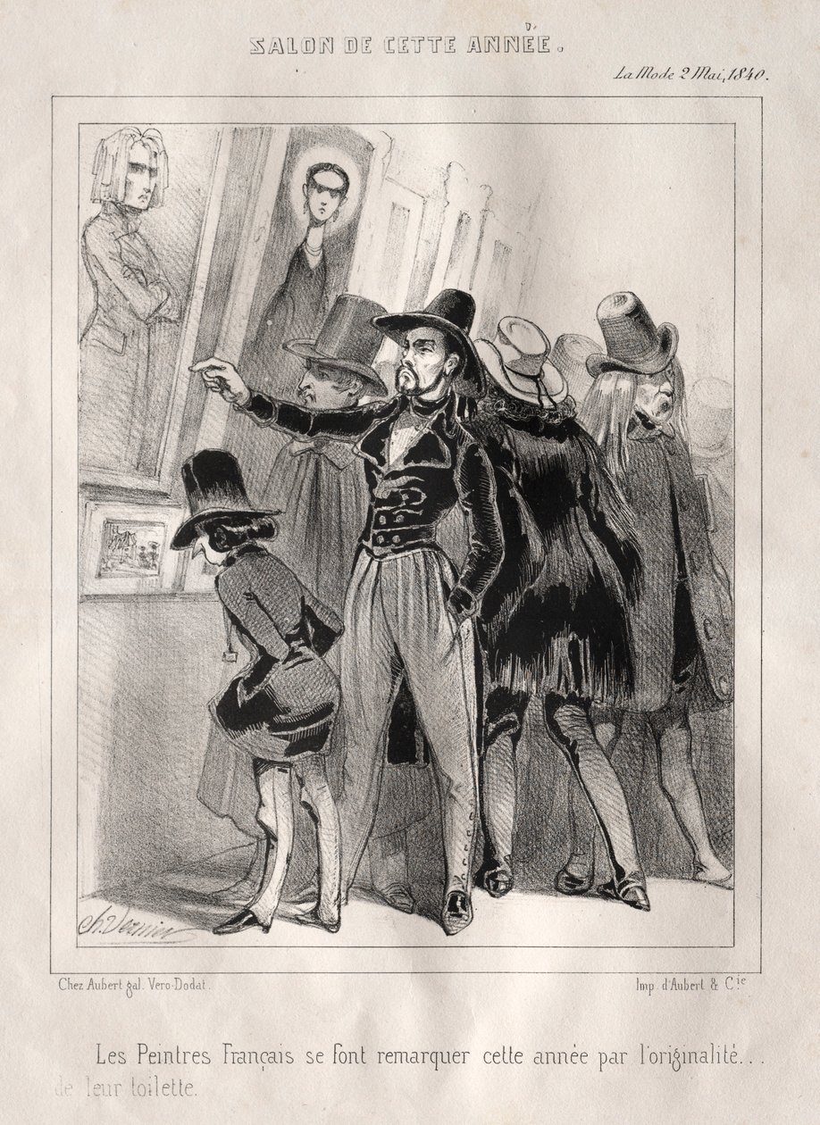 Francouzští malíři letos vynikají originalitou své toalety z roku 1840. od Charles Vernier
