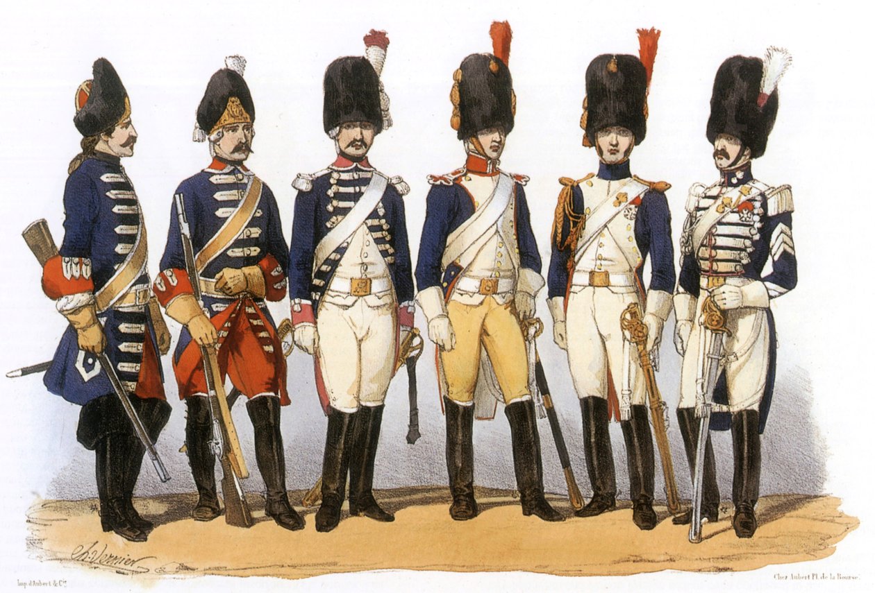 Uniformy ve francouzské armádě: koňští granátníci od Charles Vernier