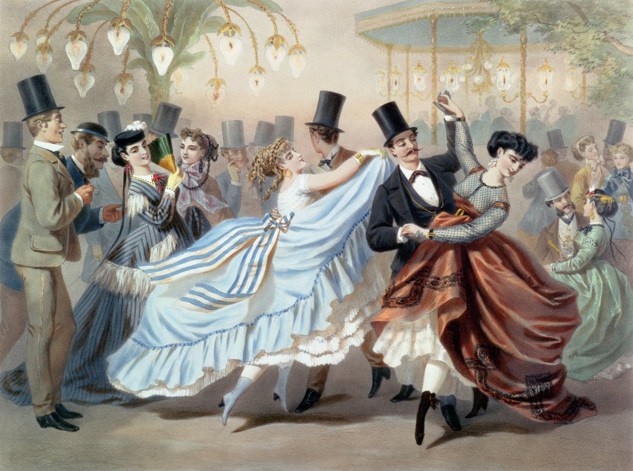 Valčík v Bal Mabille, Avenue Montaigne, Paříž od Charles Vernier