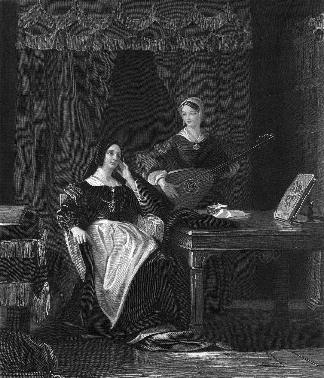 Královna Kateřina, královna choť Jindřicha VIII z Anglie, 19. století. od Charles W. Sharpe