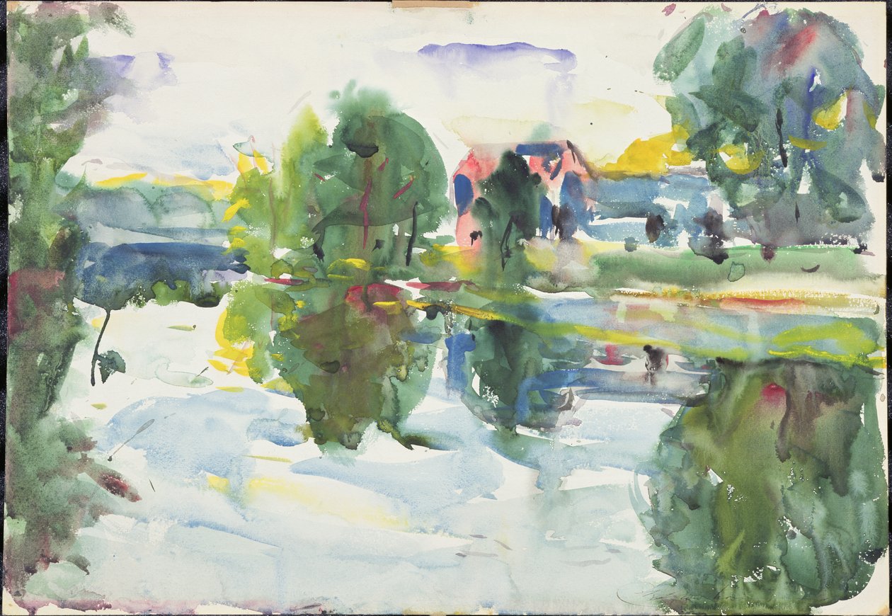 Odrazy, slunečné ráno, New Hampshire (akvarel na papíře) od Charles Webster Hawthorne