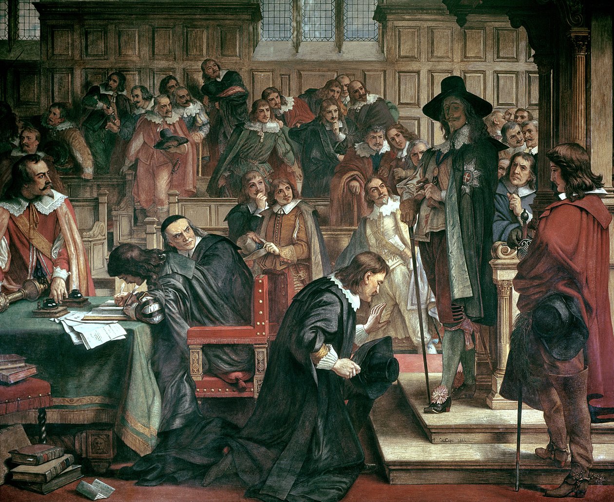 Pokus o zatčení 5 členů Dolní sněmovny Karlem I., 1642, 1856-66 od Charles West Cope