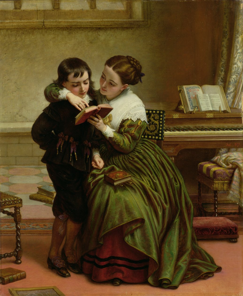George Herbert a jeho matka od Charles West Cope