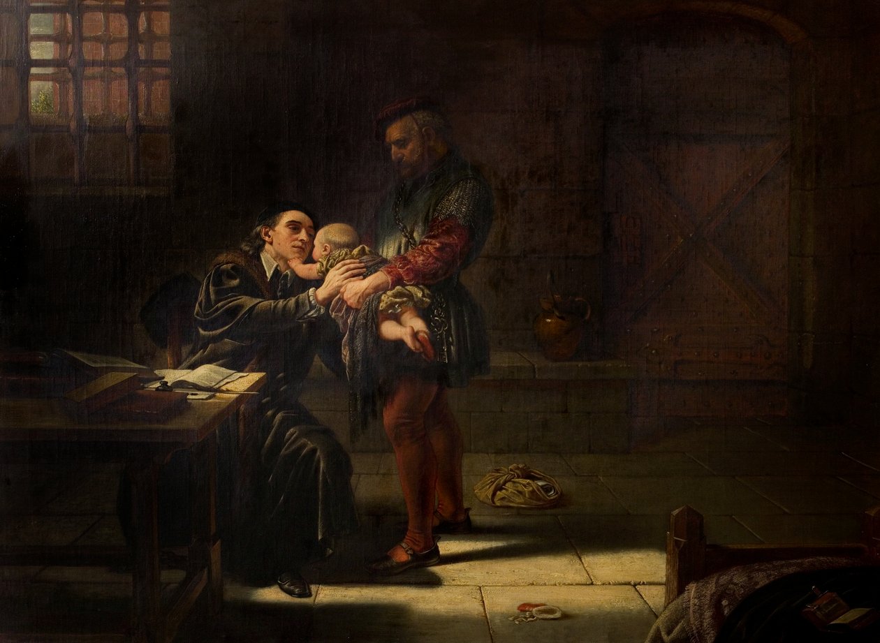 Mučednictví Laurence Saunderse v Coventry, centrální, ruční panel triptychu, 1851 od Charles West Cope