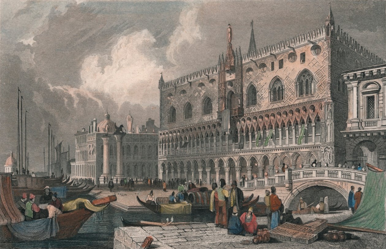 „The Grand Canal & Dóžecí palác, Benátky“, 1844. od Charles Westwood
