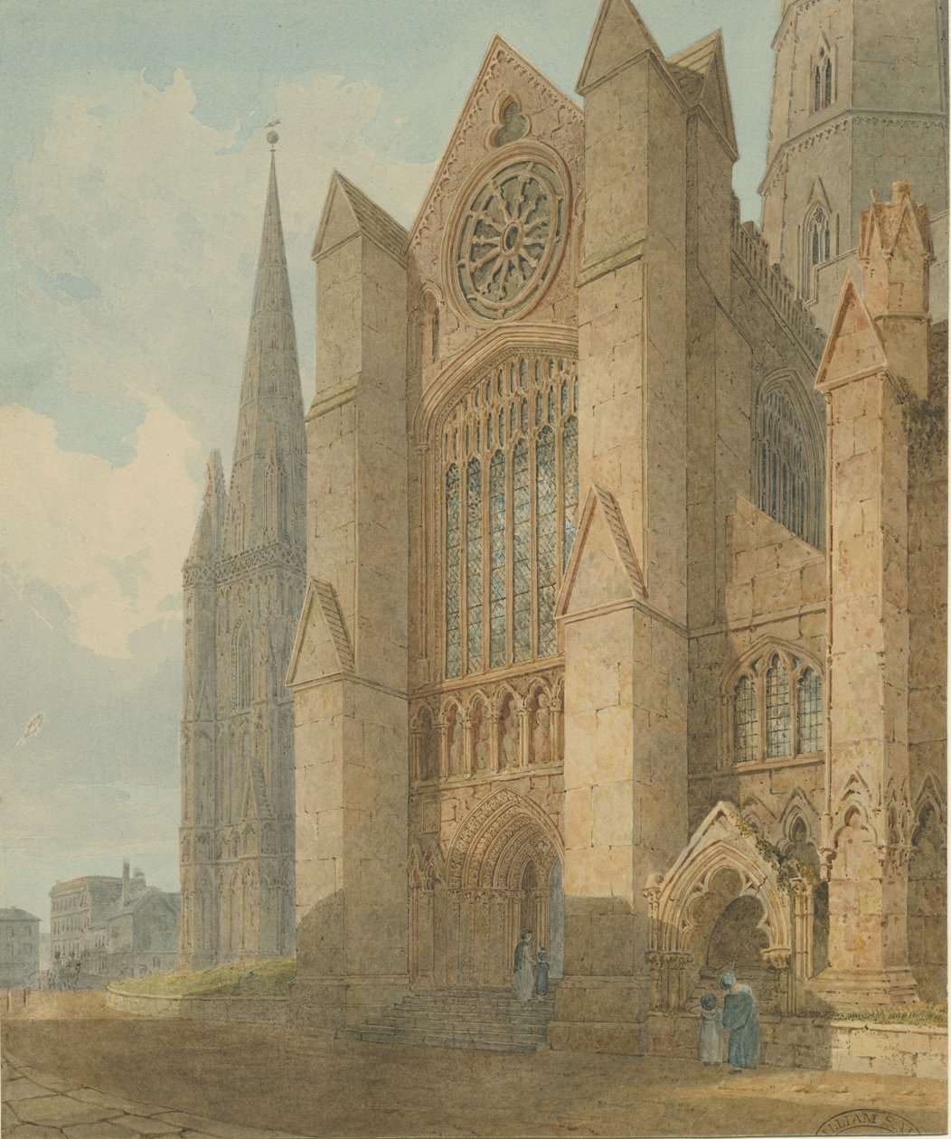 Katedrála Lichfield - Jižní transept: malba vodovými barvami, [1813] od Charles Wild