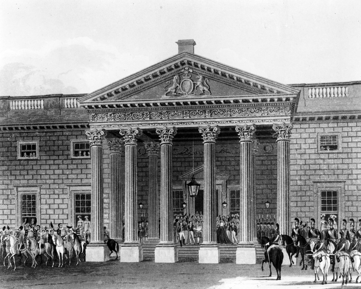 Korunovace Jiřího IV v Carlton House, leptané Robertem Havellem II, 1824 od Charles Wild
