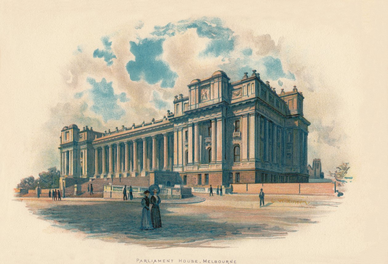 Budova parlamentu, Melbourne, c1890 od Charles Wilkinson