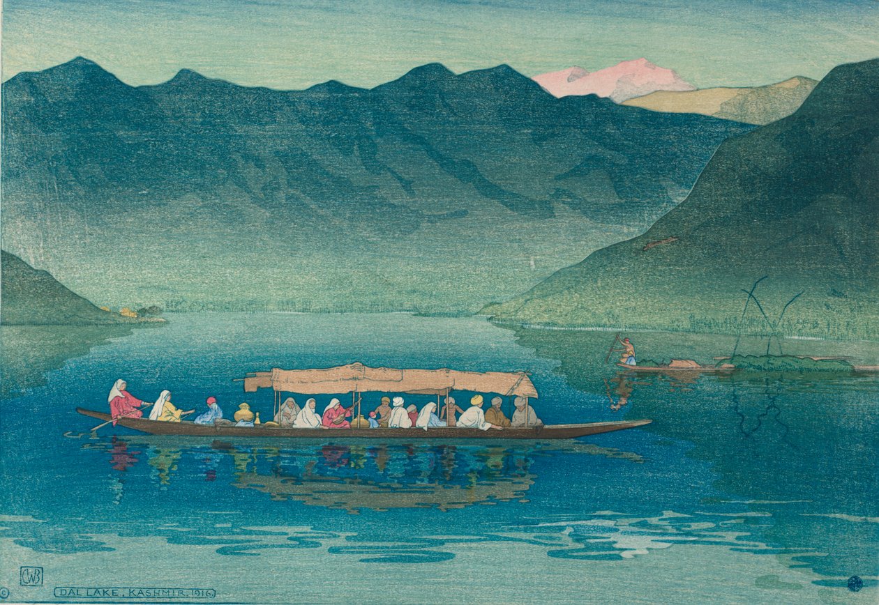 Dal Lake, Kašmír od Charles William Bartlett
