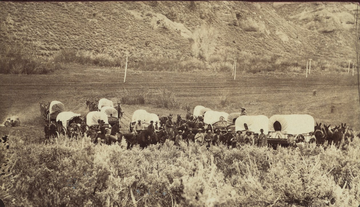 Mormonský emigrantský vlak, Echo Canyon, ca. 1870. od Charles William Carter