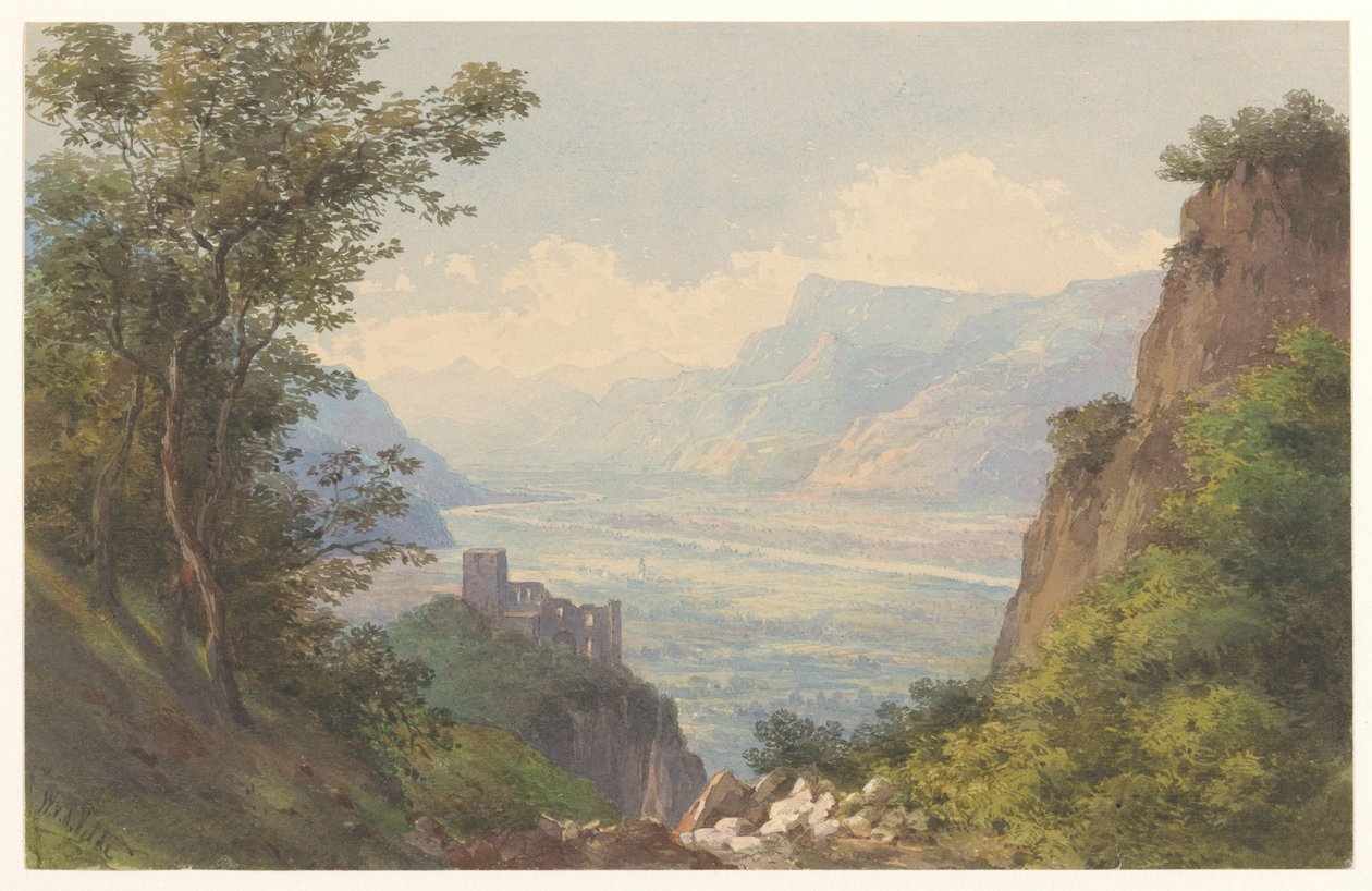 Pohled na údolí Meran v Tyrolsku od Charles William Meredith van de Velde