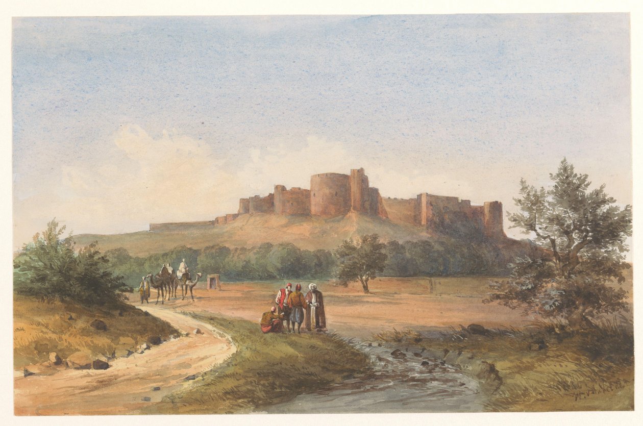 Pohled na hrad St. Louis v Sidonu, Libanon od Charles William Meredith van de Velde