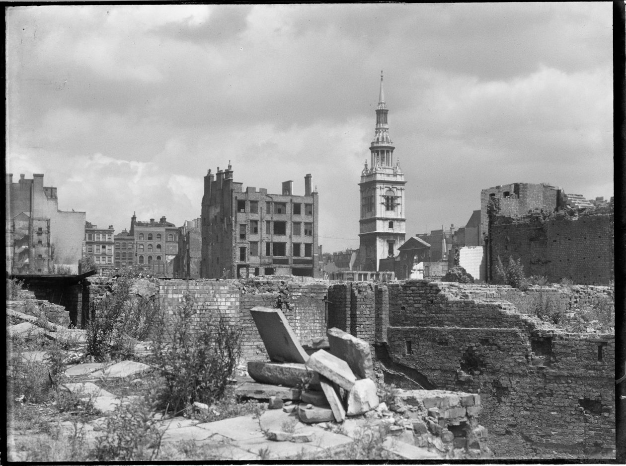 Kostel St Mary-le-Bow, Cheapside, City and County of the City of London, GLA, 1941-1945. od Charles William Prickett