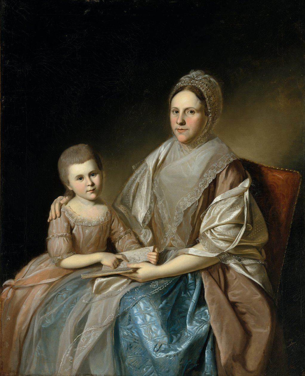 Paní Samuel Mifflin a její vnučka Rebecca Mifflin Francis, 1777-80. od Charles Willson Peale