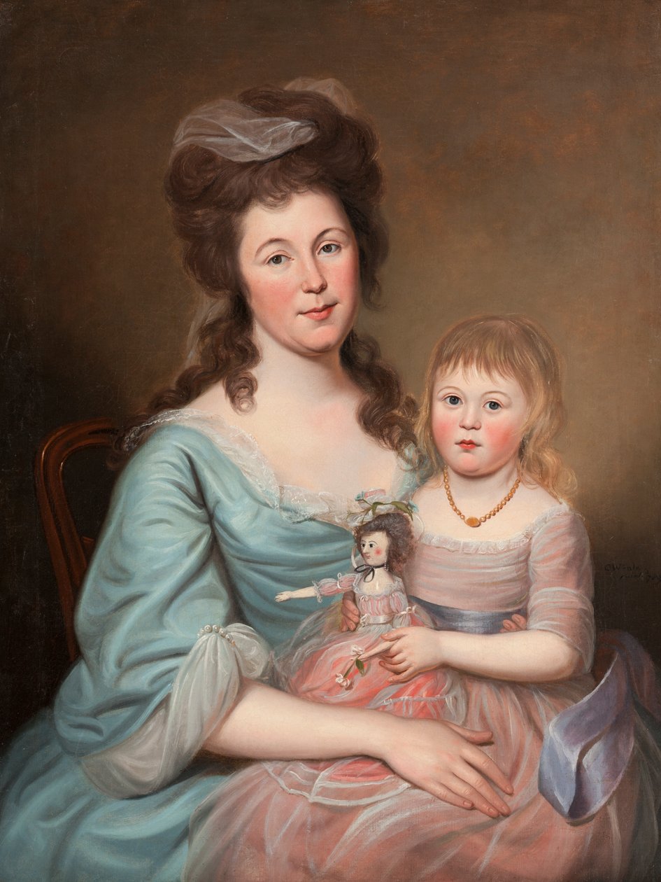 Peggy Sanderson Hughes a její dcera, c.1788-89 od Charles Willson Peale