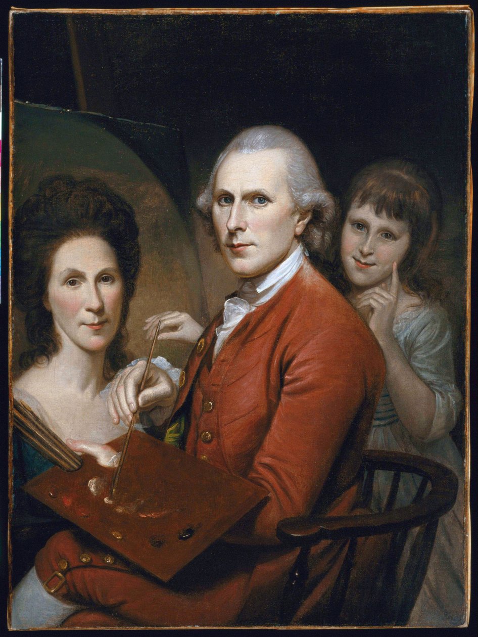 Autoportrét s Angelikou a Portrétem Rachel od Charles Willson Peale