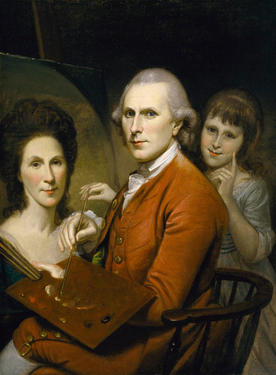 Autoportrét s Angelicou Peale a Portrét Rachel, kolem 1782-88 (olej na plátně) od Charles Willson Peale