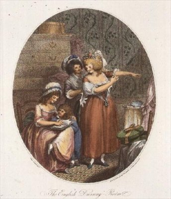 Anglická šatna, vyryla P.W. Tomkins (1760-1840) (akvatinta) (viz také 64847, 64848 & 64850) od Charles after Ansell