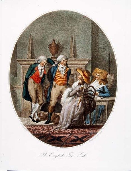 The English Fire Side, vyrytý P.W. Tomkins (1760-1840) (akvatinta) (viz také 64847, 64848 & 64849) od Charles after Ansell