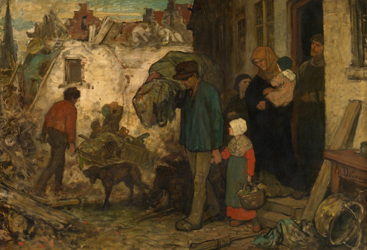 Vyhnání (olej na panelu) od Charles de (1825 70) Groux