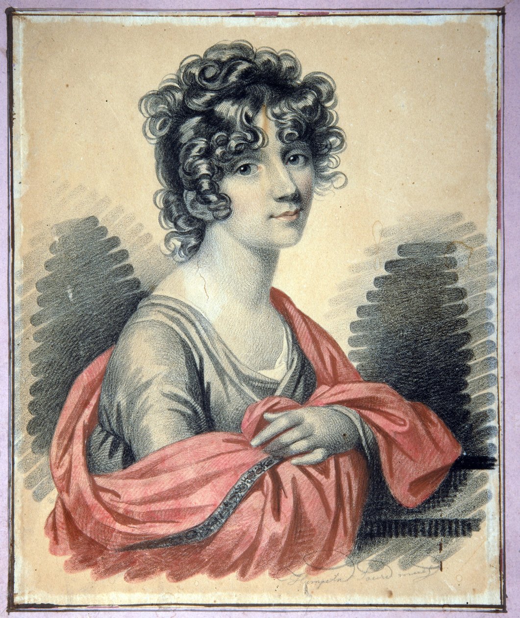 Portrét hraběnky Varvary Ivanovny Golitsyny (?-1804), rozené Shipové - Dílo Carla von Hampelna (1794-po 1880), uhel, pastel a sangvinik na kartonu (25x22 cm), kolem 1820 - (Portrét hraběnky Varvary Ivanovna Golit rozená Shipova, Charcoal, od Charles de Hampeln