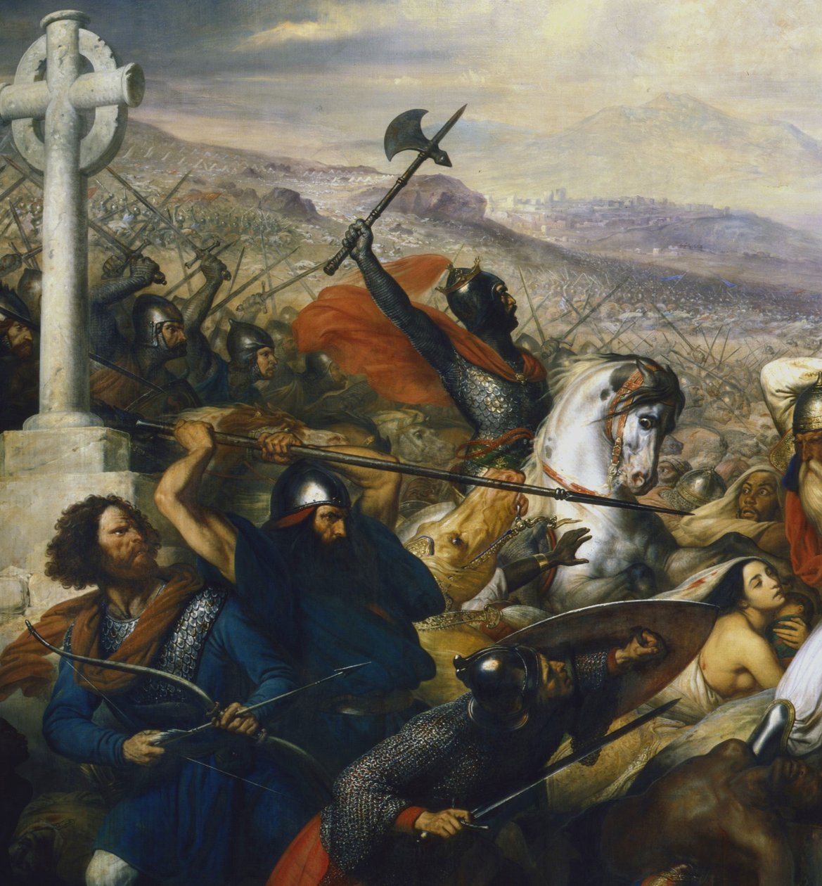 Charles Martel v bitvě u Tours (Detail) od Charles de Steuben