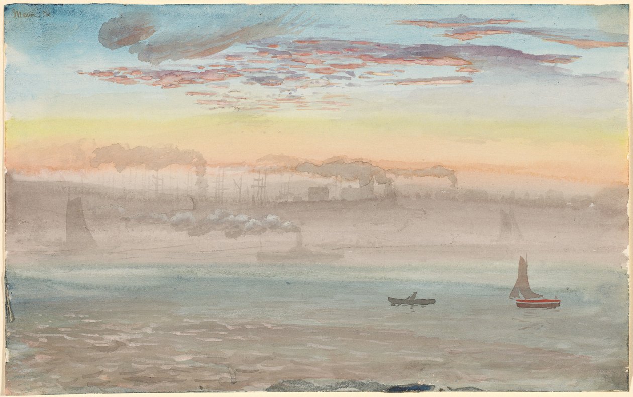 East River, východ slunce od Charles de Wolf Brownell
