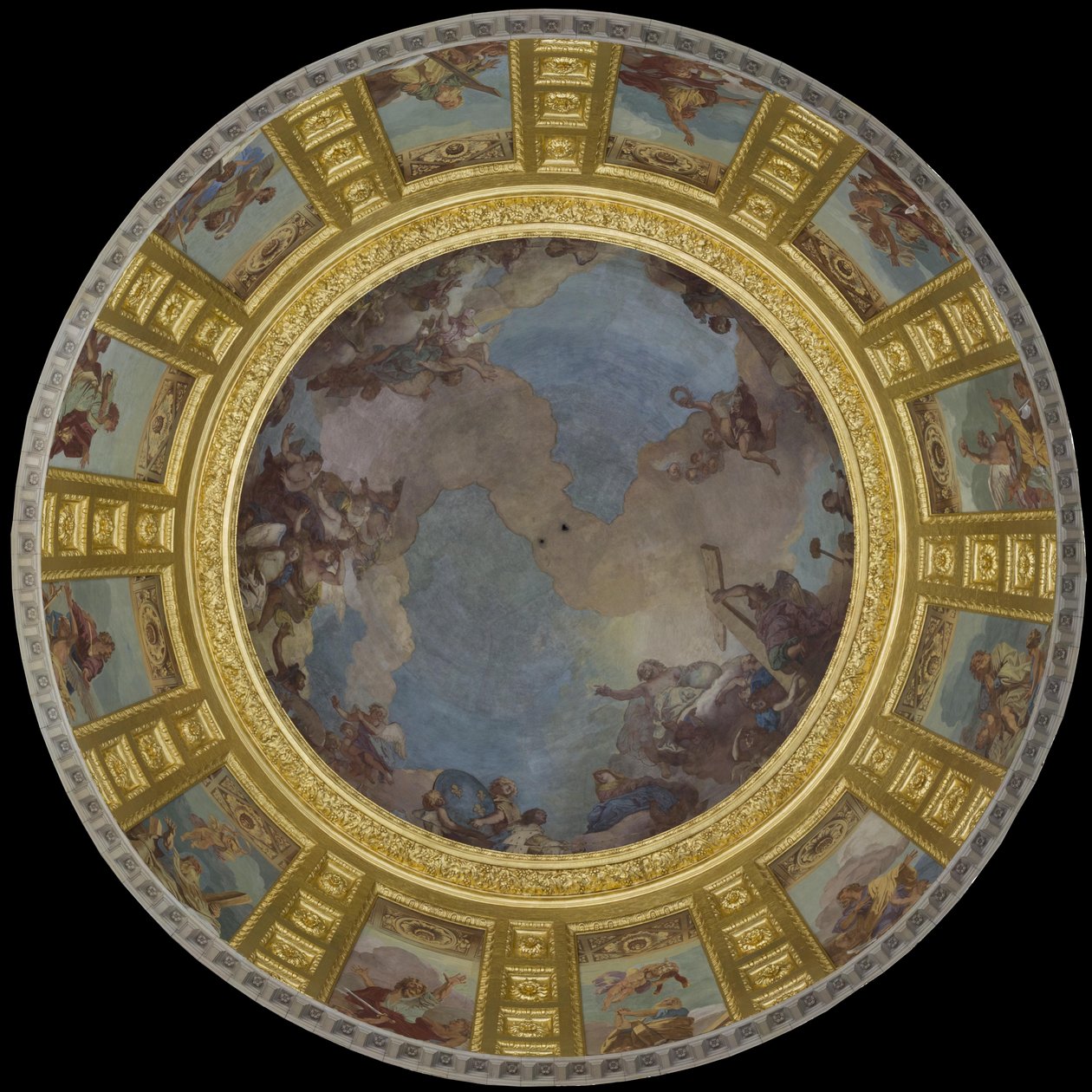 Saint Louis in Glory. 1702-1707 (Freska) od Charles de la Fosse