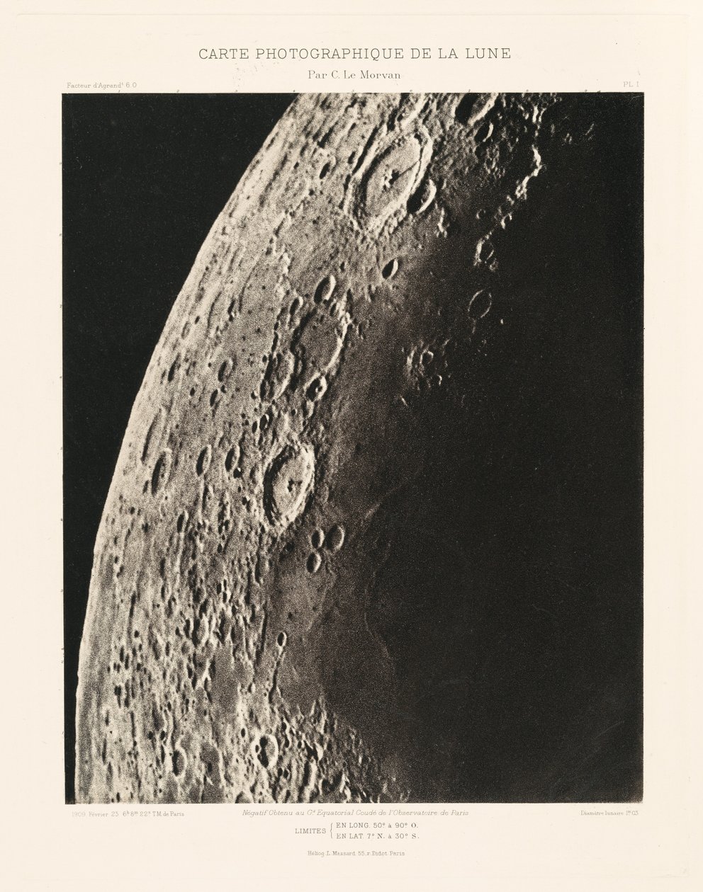 Carte photographique de la lune, planche I (Fotografická mapa Měsíce, deska I),23. února 2013 od Charles le Morvan