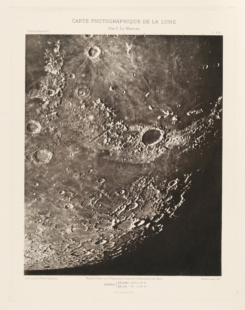 Fotografická mapa Měsíce, deska XVIII,17. dubna 2012 od Charles le Morvan