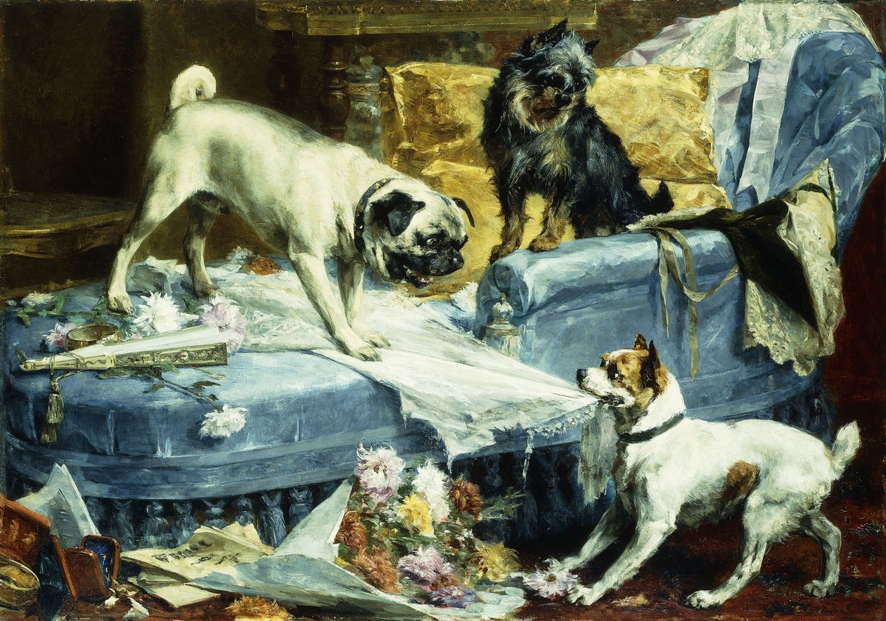 Playing Havoc, 1894 od Charles van den Eycken