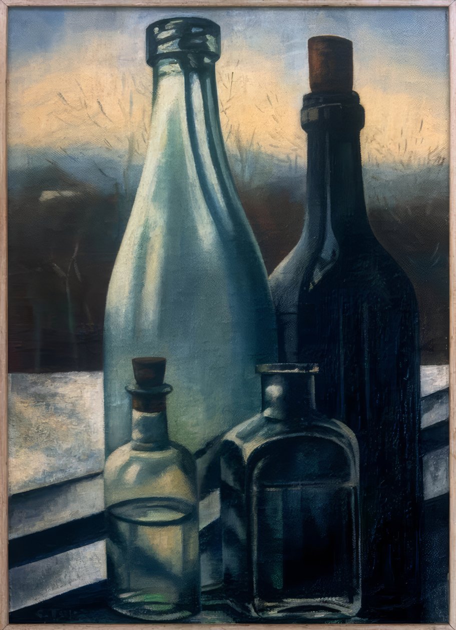 Lahve před zimní krajinou od Charley Toorop