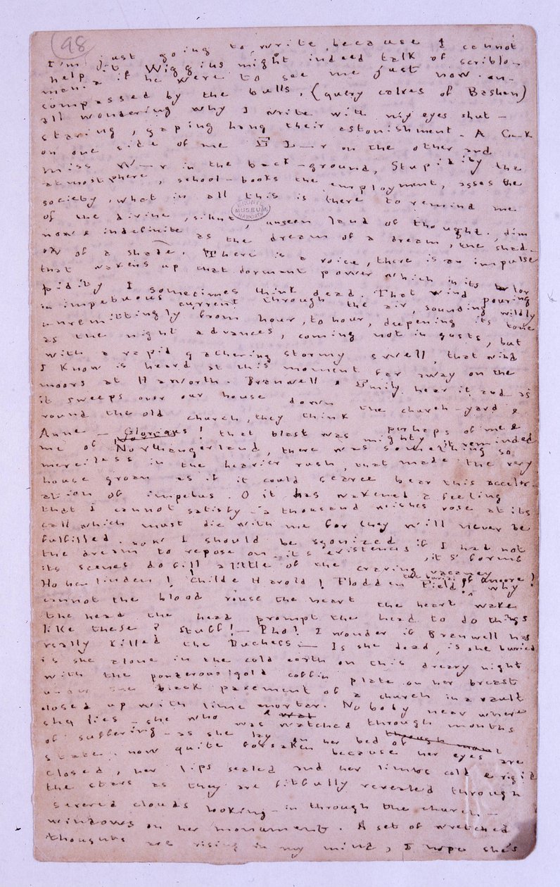 Stránka z Roe Head Journal, 11. srpna 1886 od Charlotte Bronte