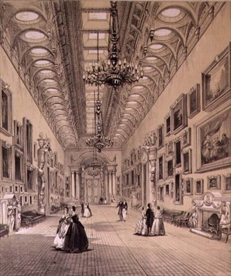 Obrazová galerie v Buckinghamském paláci, kolem roku 1880 (litografie) od Charlotte Campbell