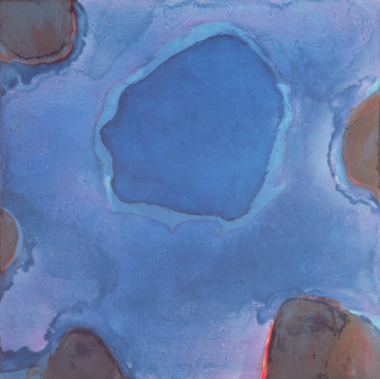 Fríská modř, 1997 (olej a glazura na gesso desce) od Charlotte Johnstone