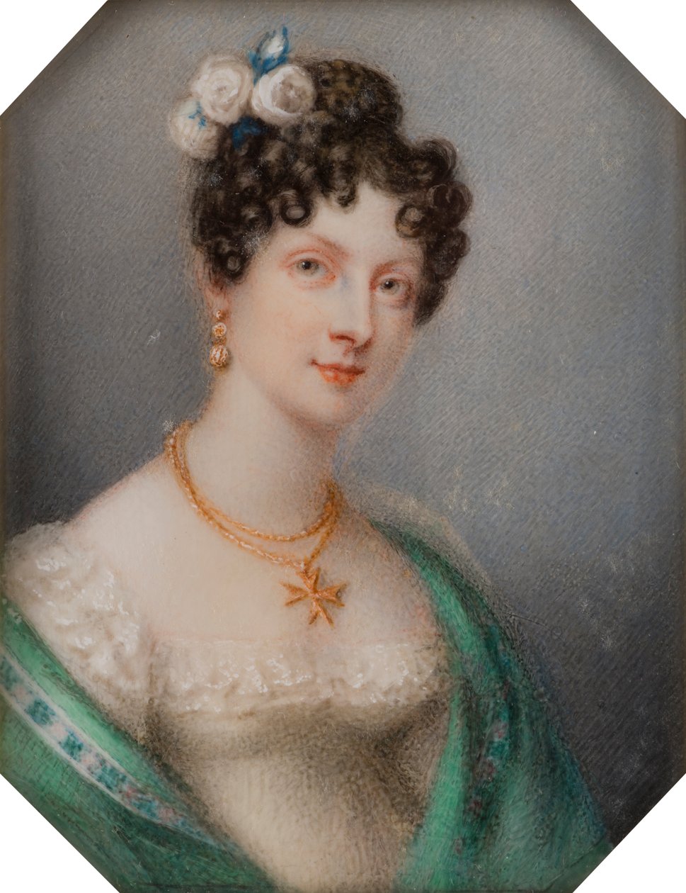 Portrét Georginy vikomtesy Newportové, později hraběnky z Bradfordu, kolem roku 1819 (olej na plátně) od Charlotte Jones