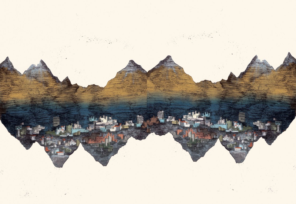 And the Mountains Echoed, 2013 (lept suchou jehlou a digitální) od Charlotte Orr