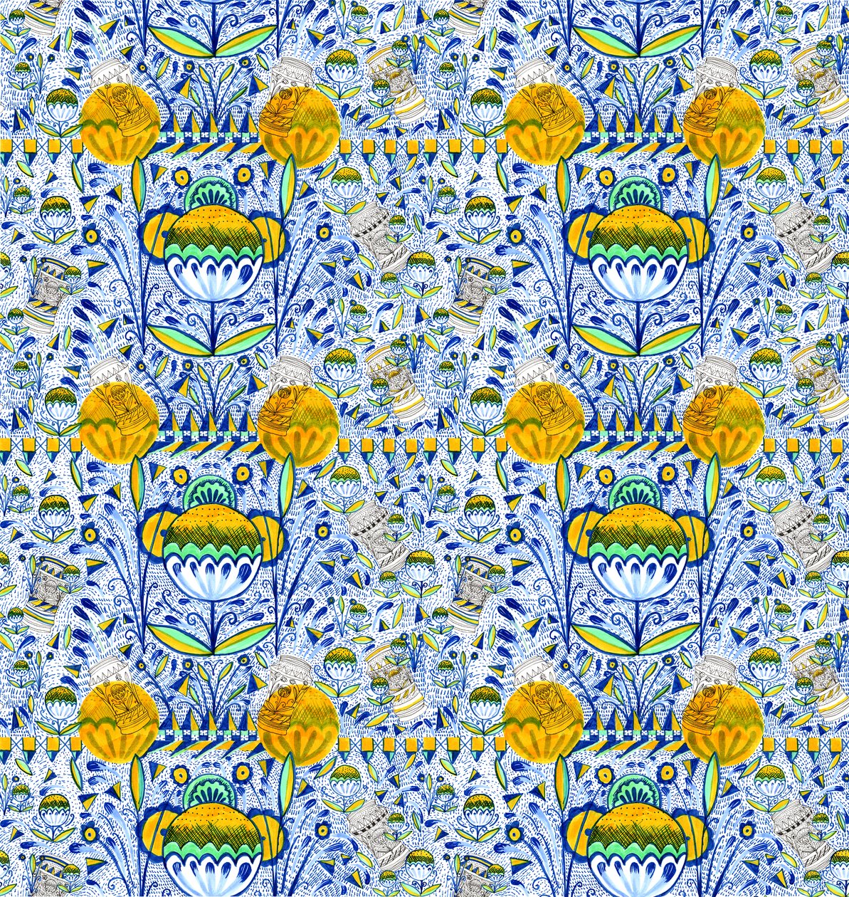 Ashmolean Museum Pattern Design, 2020 (štětec a pera) od Charlotte Orr