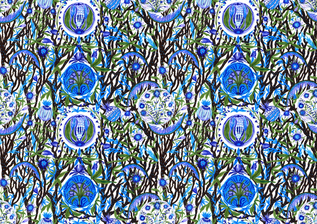Ashmolean Museum Pattern Design #2, 2020 (štětec a pera) od Charlotte Orr