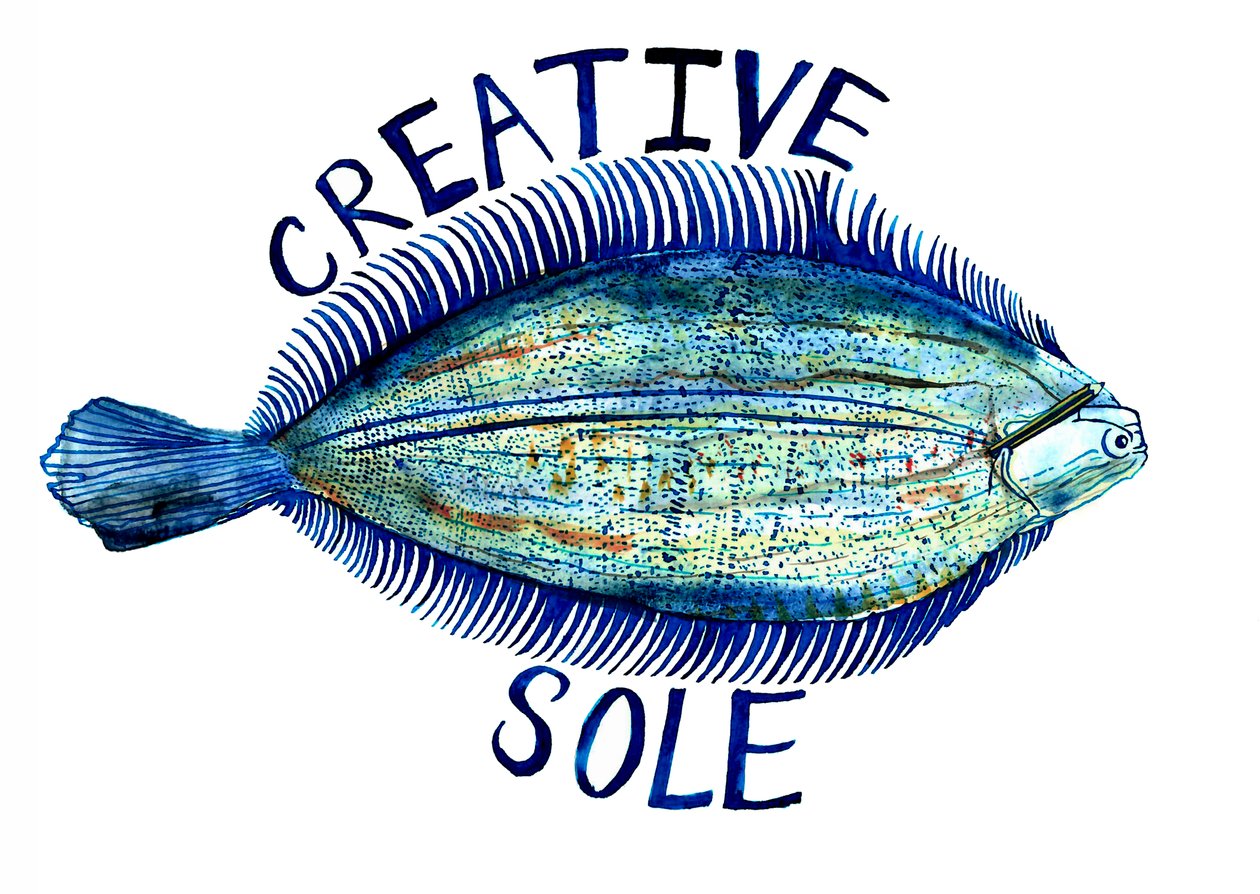 Creative Sole, 2019 (pero, inkoust a akvarel) od Charlotte Orr