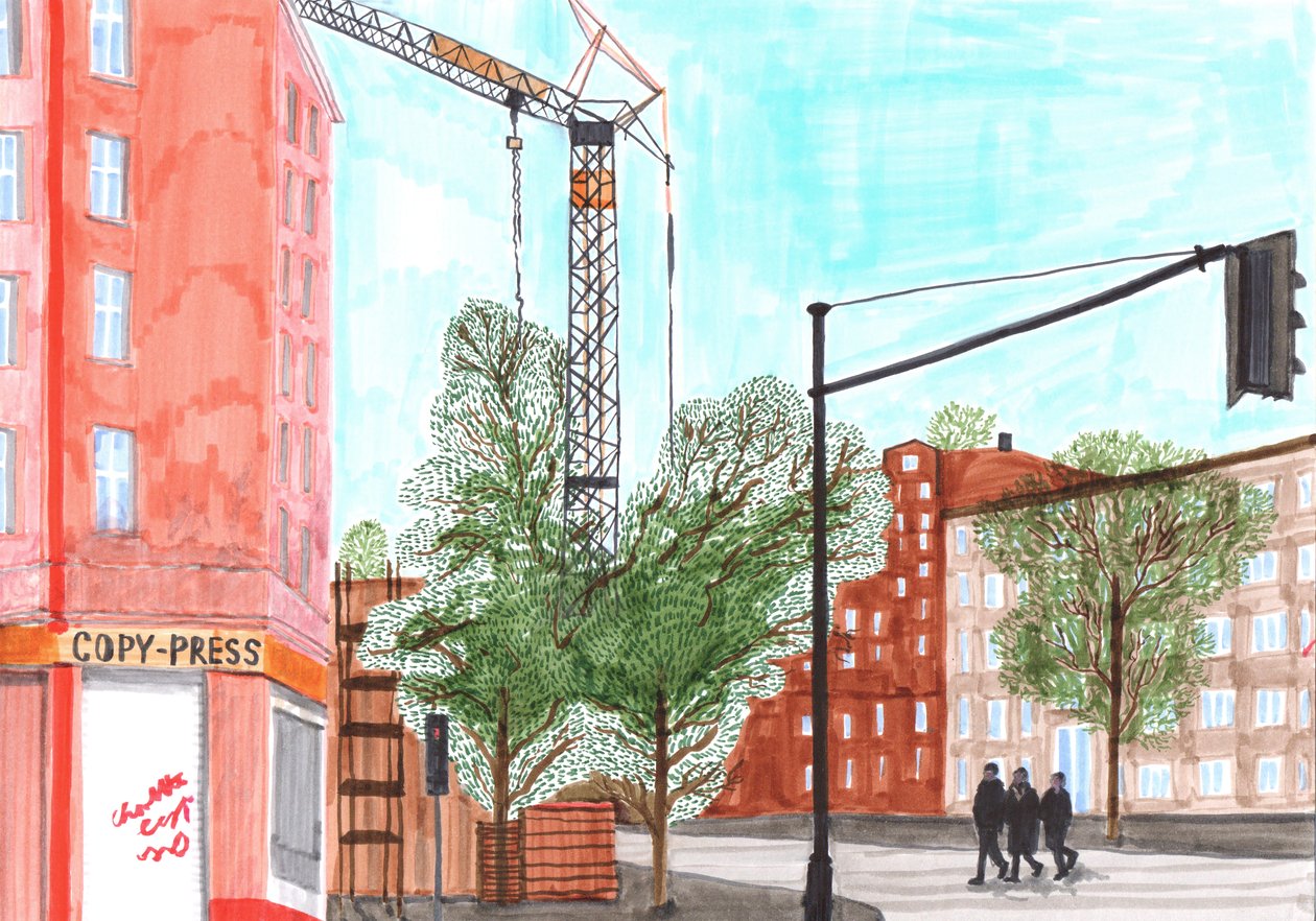 Koloniestraße, 2017 (štětce) od Charlotte Orr