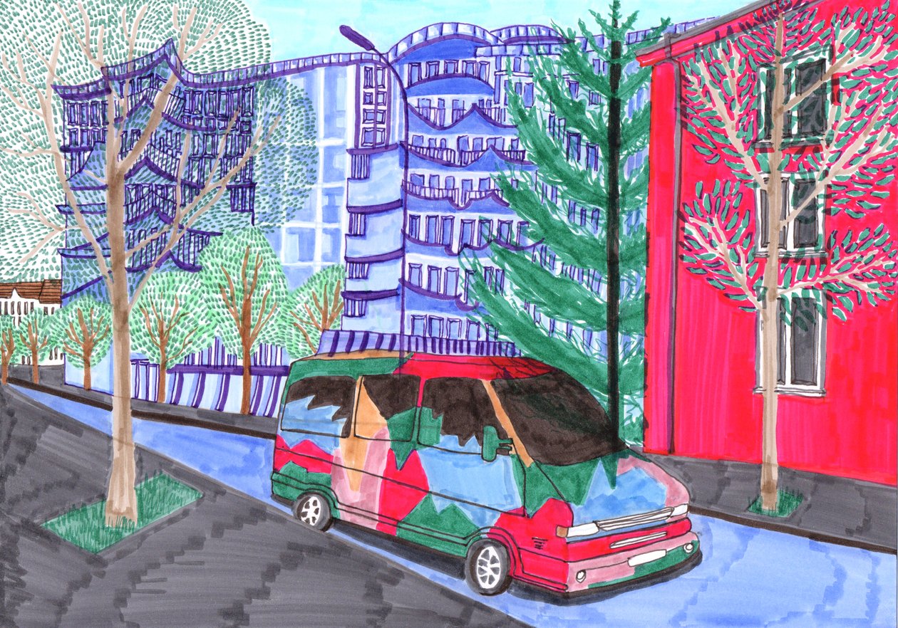 Koloniestraße, Svatba, 2017 (štětce) od Charlotte Orr