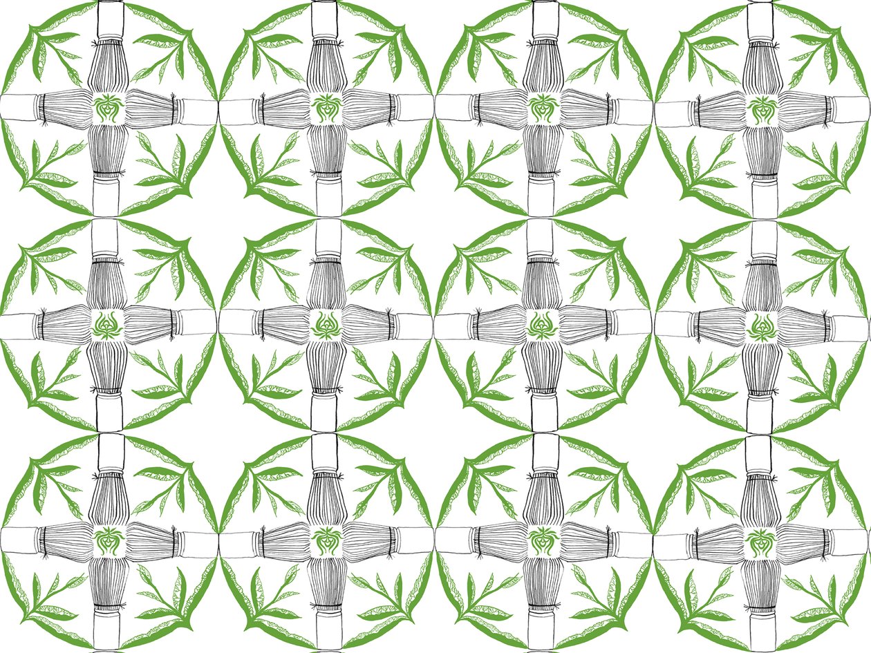 Matcha Repeat Pattern, 2018 (pero a inkoust) od Charlotte Orr