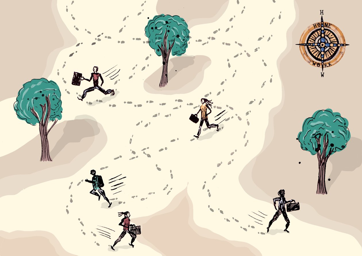 Run to Work, 2013 (inkoustové a digitální) od Charlotte Orr