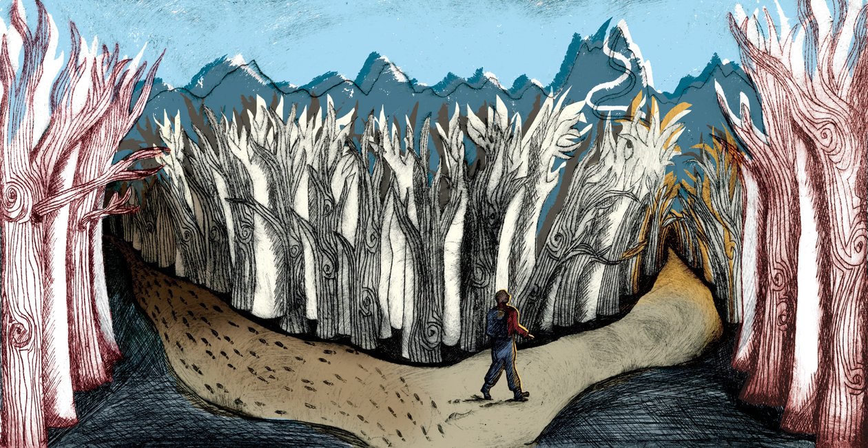 The Road Less Travelled, 2013 (leptání suchou jehlou a digitální) od Charlotte Orr