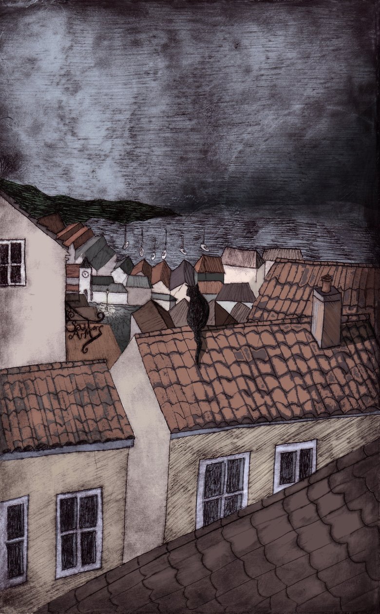 Under Milk Wood, 2013 (leptání suchou jehlou a digitální) od Charlotte Orr